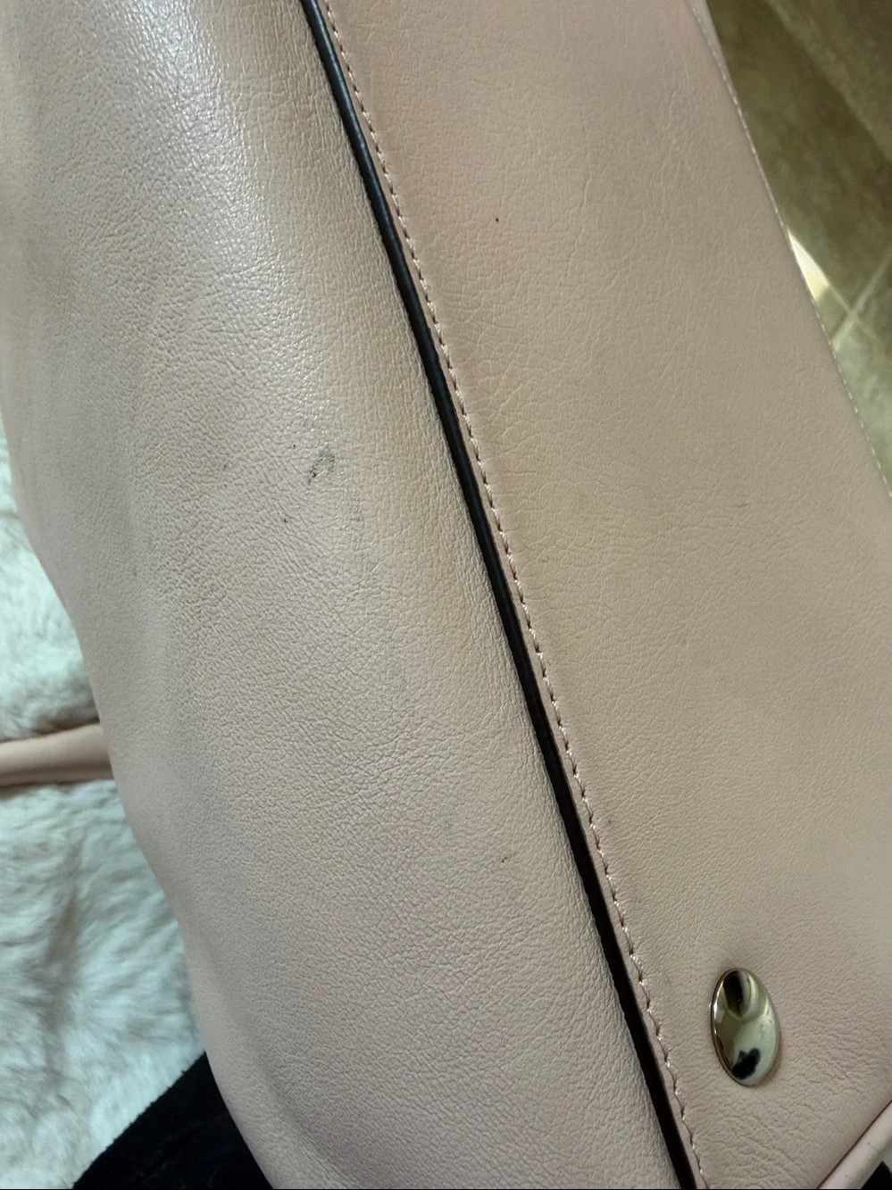 Coach Blush Pink Pebbled Leather Satchel with Tassels